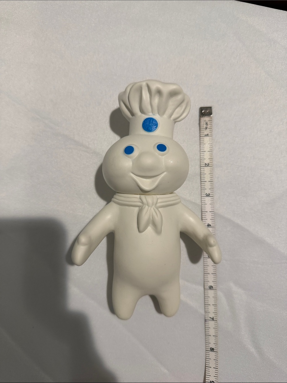 1971 Vintage Pillsbury Doughboy White Vinyl Figure with Blue Details - Picture 5 of 6